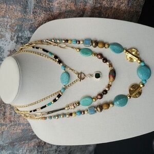 Theila multistrand Mediterranean necklace set